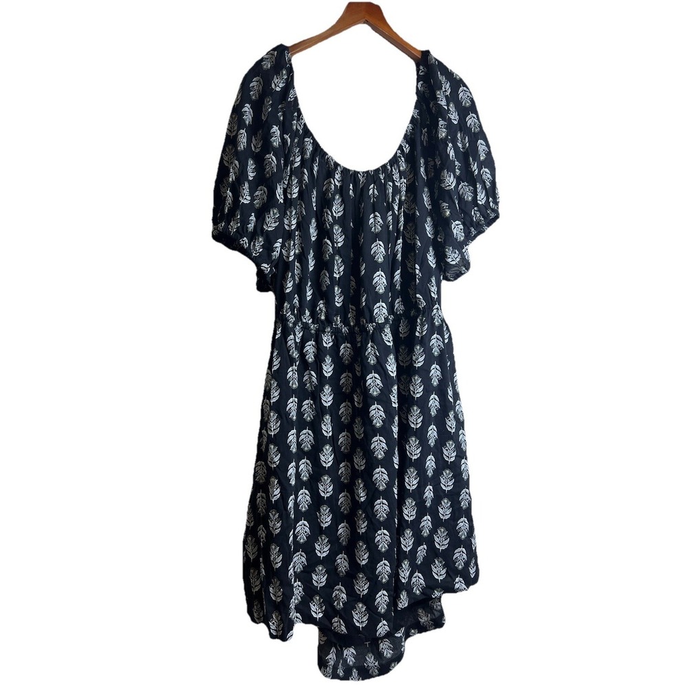 Old navy Dress Puff Sleeve Tie back Swingβ Dress 4X Black Cut Out Whimsigoth